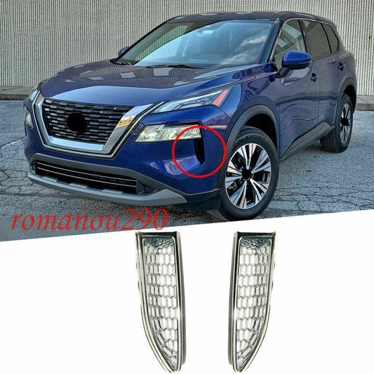 2p for Nissan Rogue 2021 2022 ABS Chrome Front Headlight Decoration Cover Trim