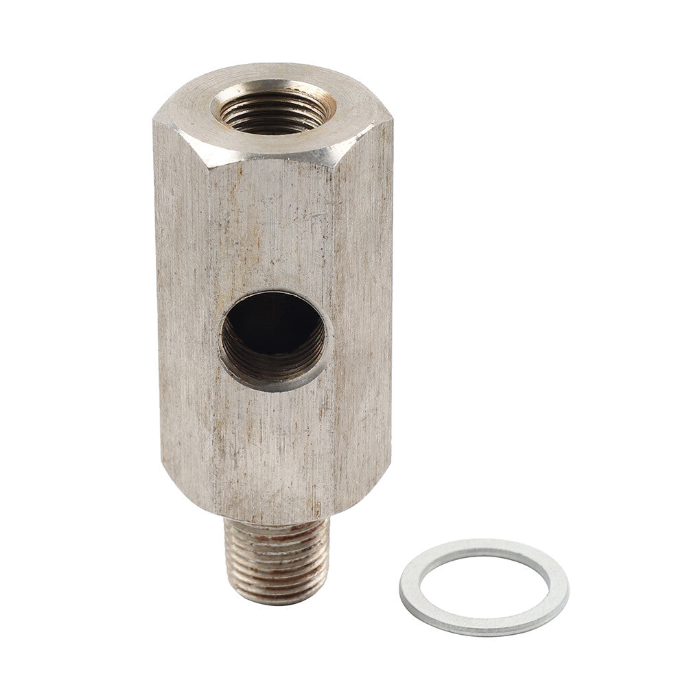1/8 NPT Oil Pressure Sensor Tee to NPT Adapter For Turbo Supply Feed Line Gauge