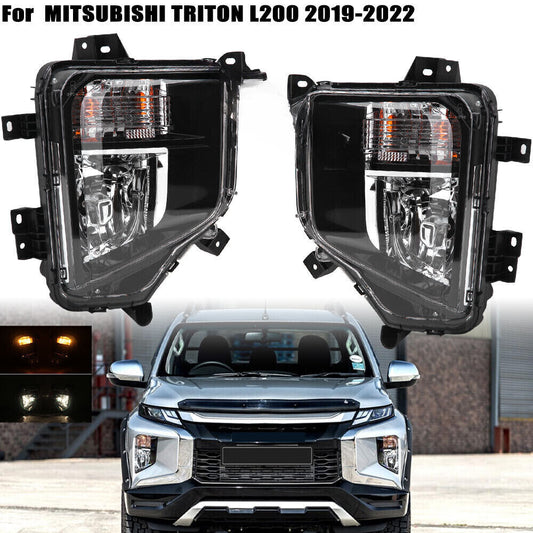 2PCS LED DRL Daytime Running Light Fog Lamp for Mitsubishi Triton L200 2019-2022
