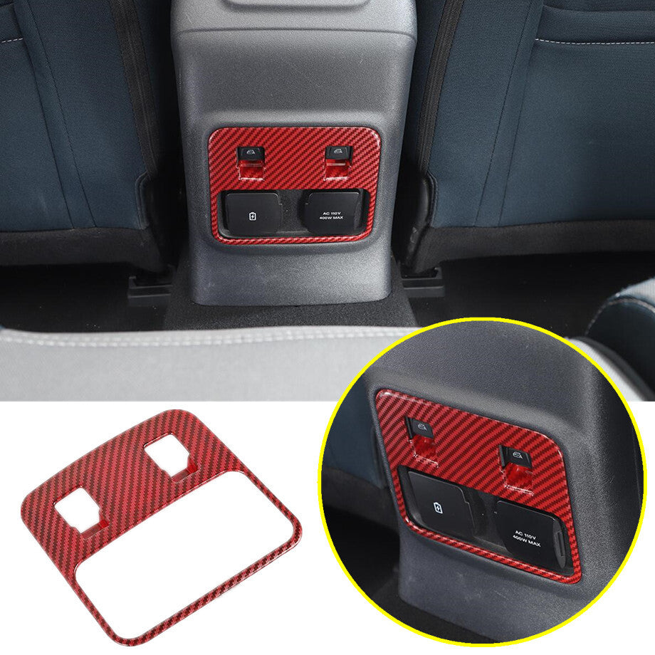 For 21-2023 Bronco Red Carbon Fiber Rear Window Control Switch Button Trim v