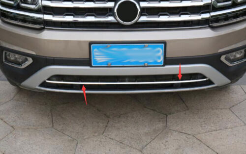 for Volkswagen Atlas 2018-2019 Silver Steel Front Lower Grille Grill Strip Trim