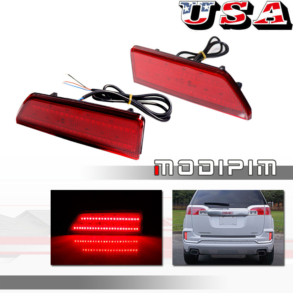 For 2016 2017 for GMC Terrain Red Lens Rear Reflector Fog Light Tail Brake Lamps Set v