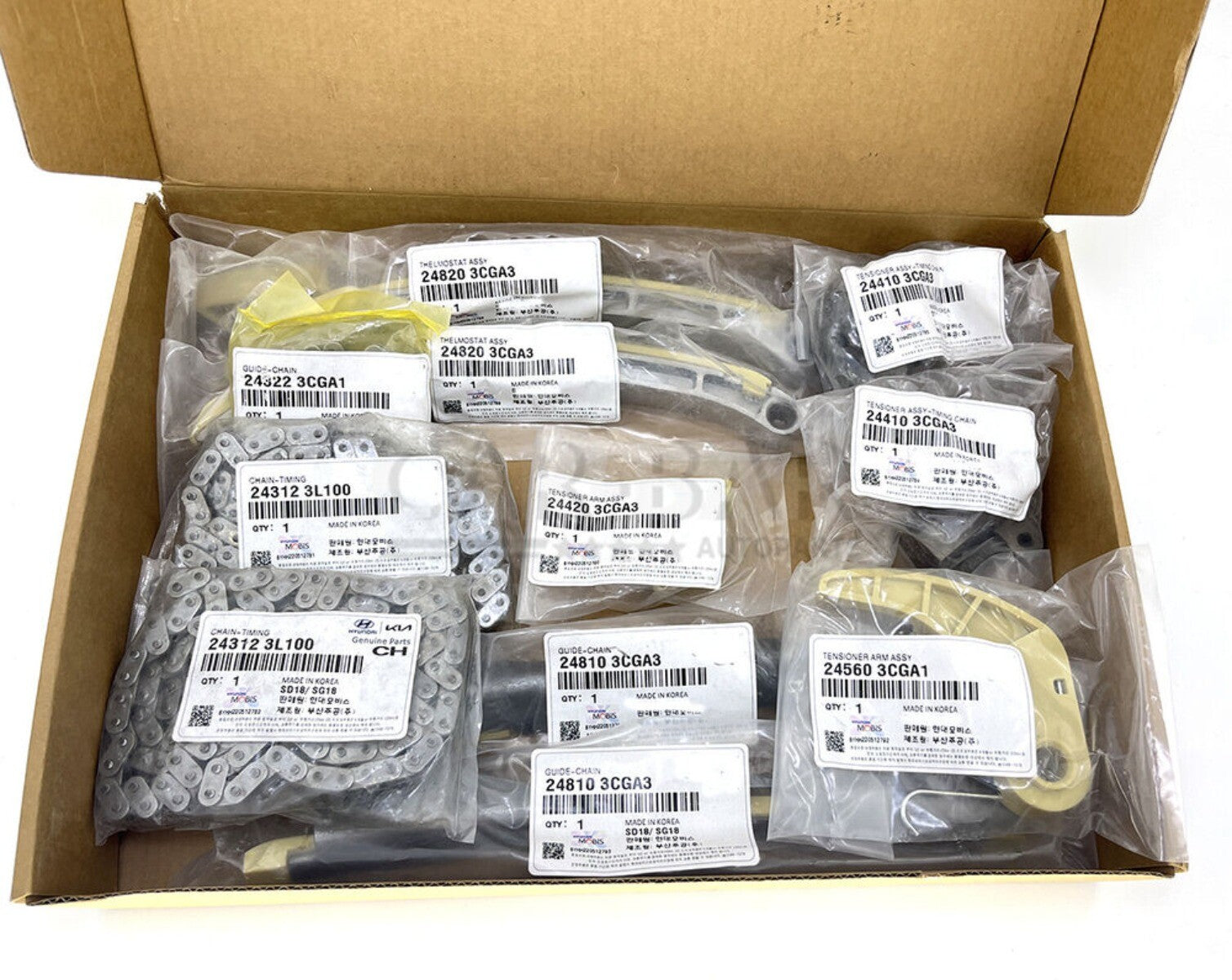 12-piece timing chain kit for Hyundai , for Kia Santa Fe, Sorento, Azera for Genesis 3.3L, 3.8L