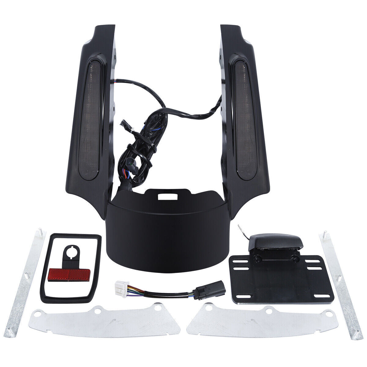 Rear Fender Fascia Set W/ LED Light for Harley Touring Road King FLHR 2009-2013