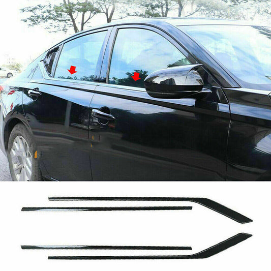 for Nissan Altima 2019-2022 Stainless Car Window Bottom Trim Strip Cover Black