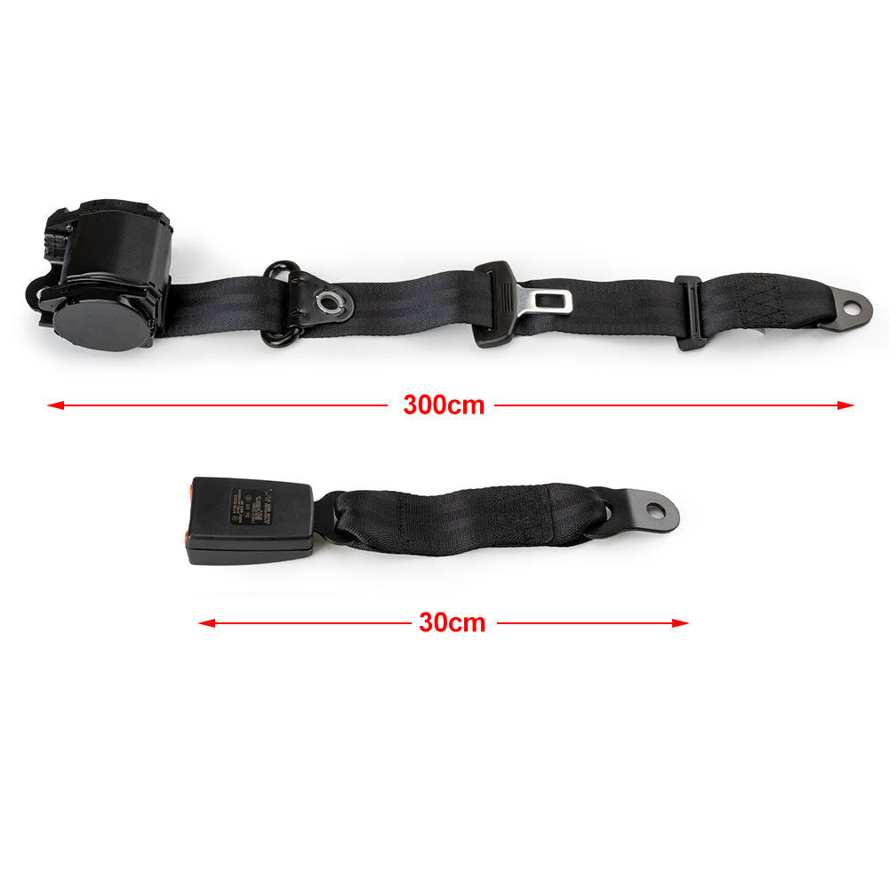 2-Piece Universal 3-Point Retractable Seatbelt for Jeep CJ YJ for Wrangler 1982-95 Q