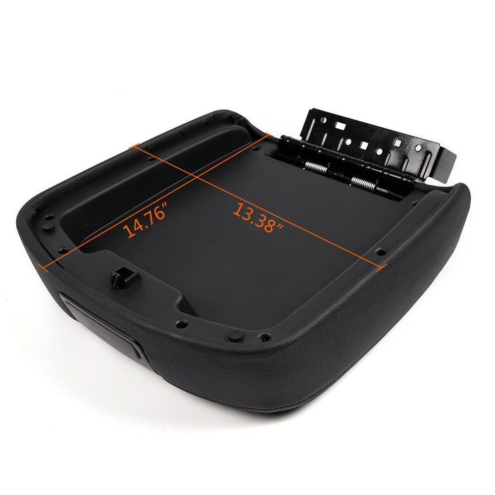 BLACK CENTER CONSOLE ARMREST COVER LEATHER Fits 07-14 TAHOE SILVERADO for GMC for YUKON - v