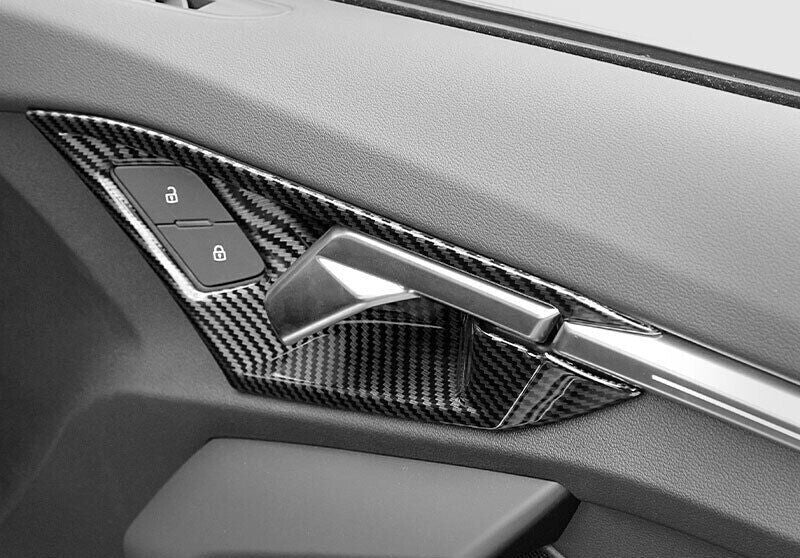 for Audi A3 2022-24 ABS Carbon Fiber Inner Door Handle Frame Decoration Trim 4P