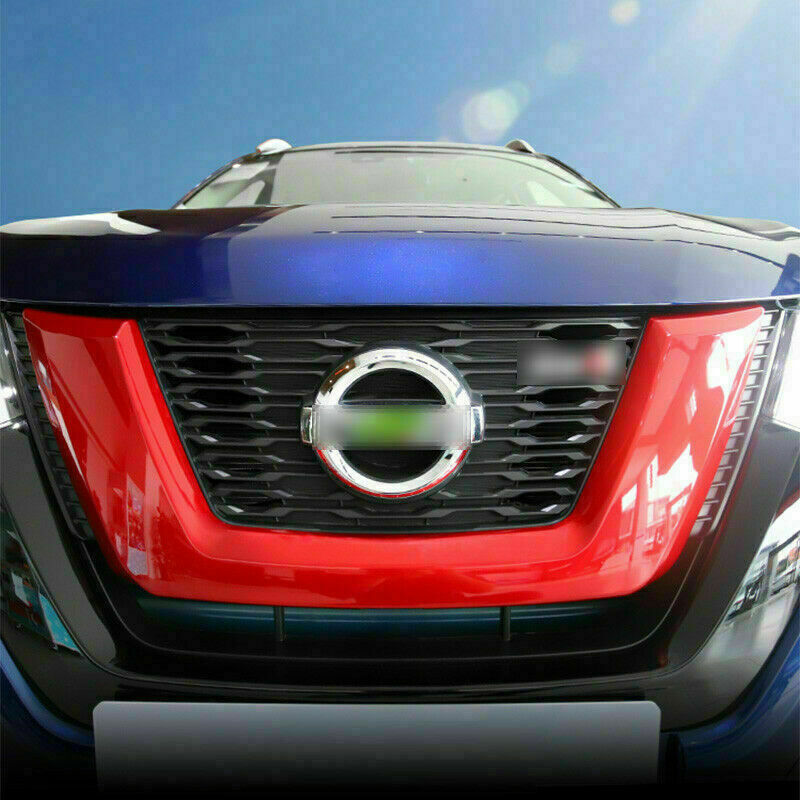 for Nissan Rogue 2017-2020 Red Front bumper Grille Grills Moulding Cover Trim