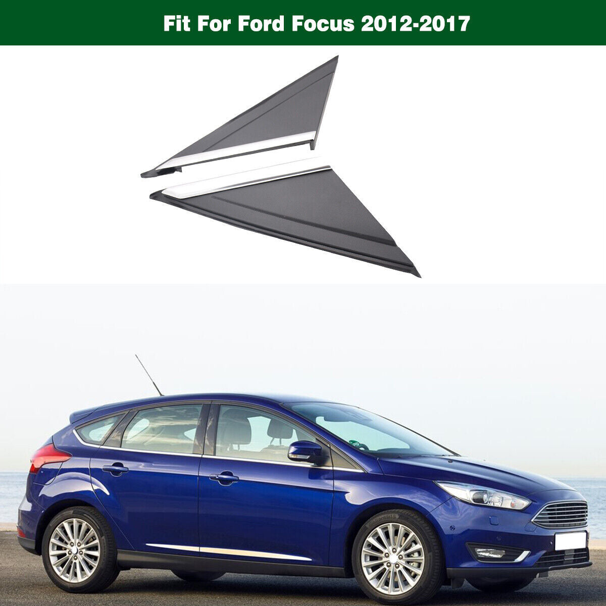 One pair of fender corner molding mirror chrome trim protective covers  for ford  Focus 2012-2017.