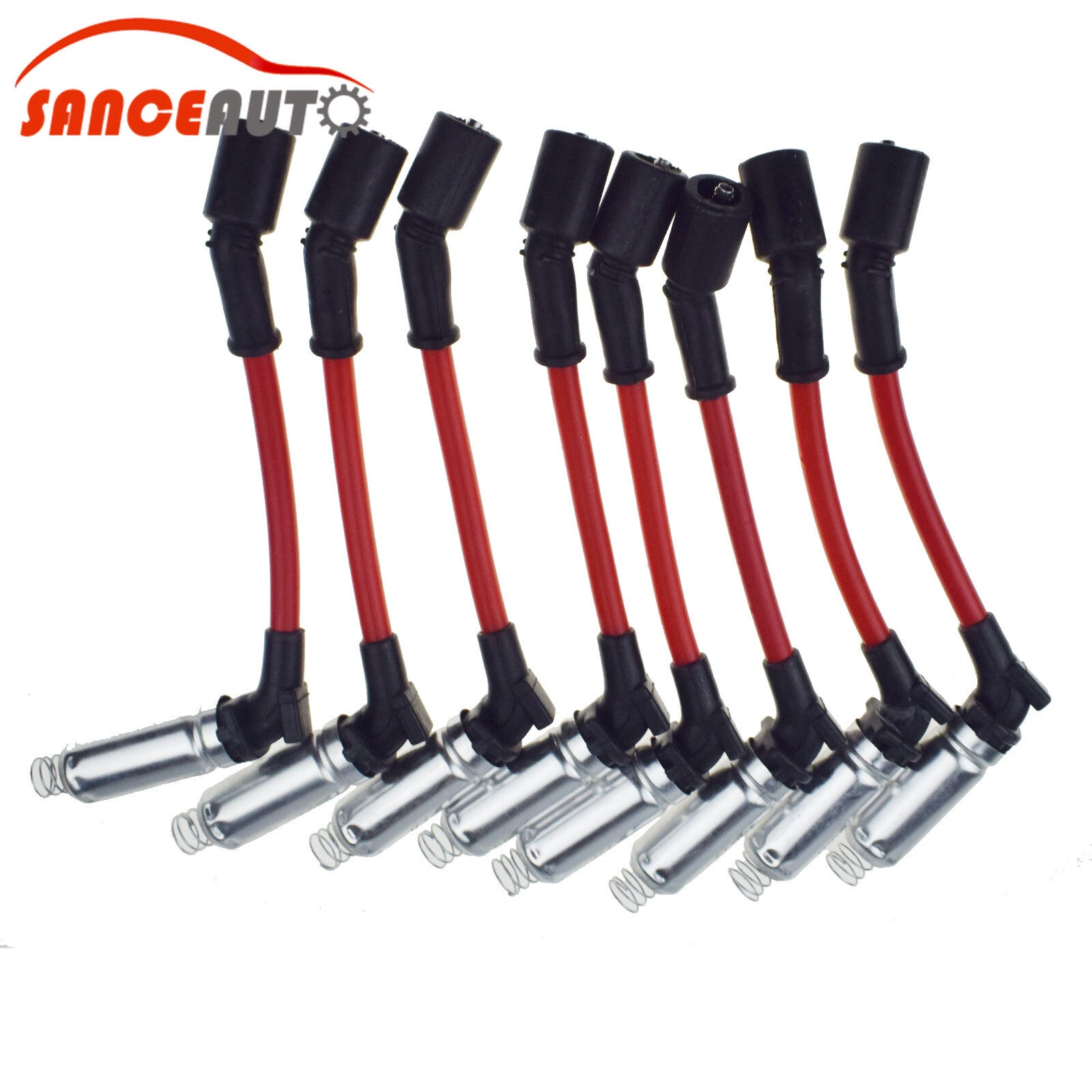 8-piece 10mm spark plug and ignition wire kit for GMC Silverado for Sierra V8 48322R- v