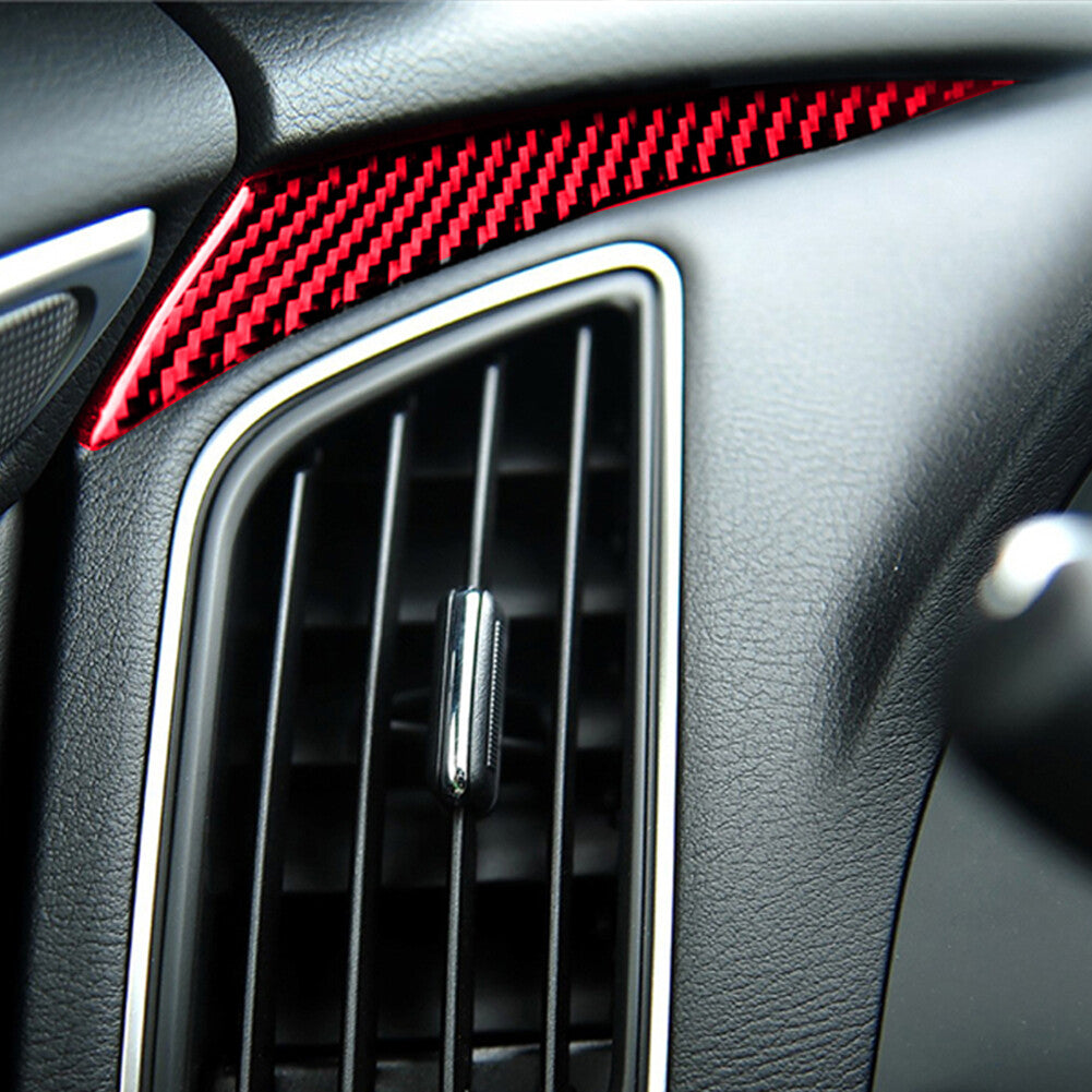 Red Carbon Fiber Dashboard Cover Trim Fit for Infiniti Q50 Q60 2014-19