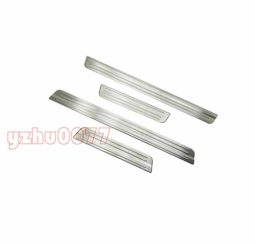 4for Nissan Rogue 2017-2020 Silver Side Door Sill Scuff Plate Guard Panel Cover