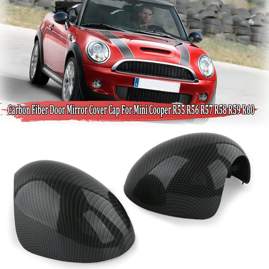 Rear door mirror caps for Mini Cooper R55 R56 R57 R58 R60 carbon fiber L+R