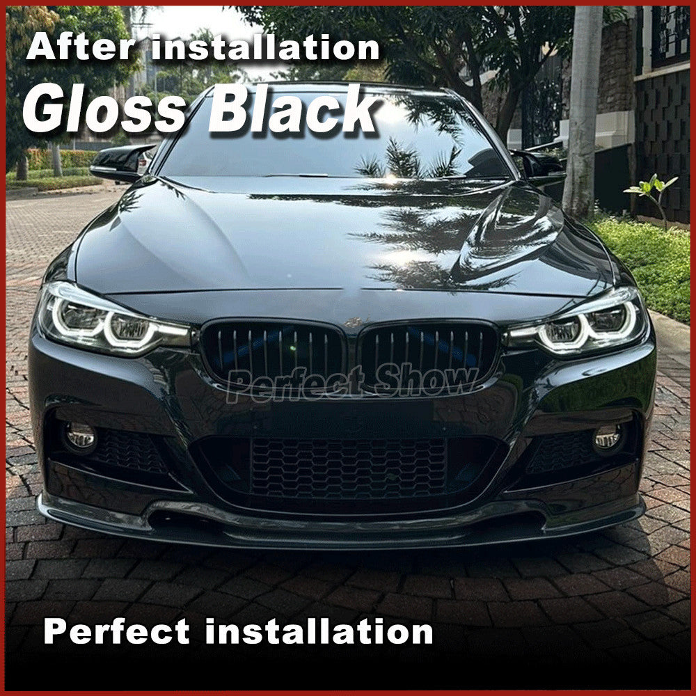 for BMW 3 Series F30 318i 320i MTech Bumper 12-18 Gloss Black Front Lip Spoiler