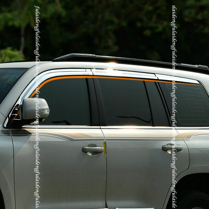for LEXUS LX570 2008-2021 Chrome Window Vent Sun Rain Guard Deflector Door Visor