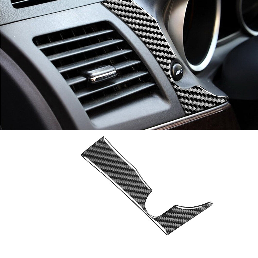 Carbon fiber information push button switch panel protective cover suitable for Mitsubishi Lancer 2008 - 2015