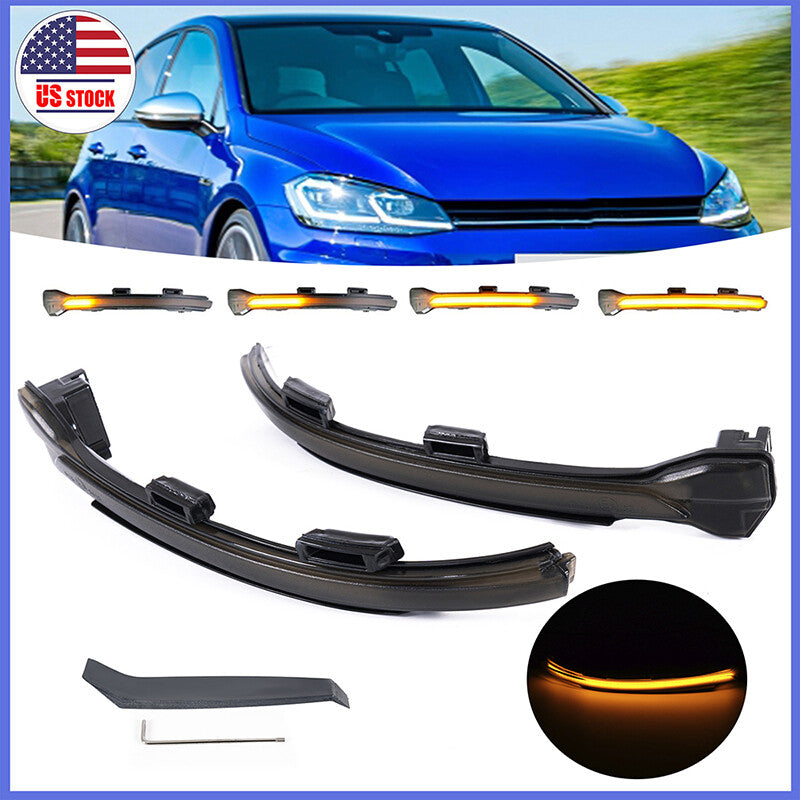 Dynamic LED side mirror flashing turn signals are available for Volkswagen for Golf 7 R GTI MK7.5