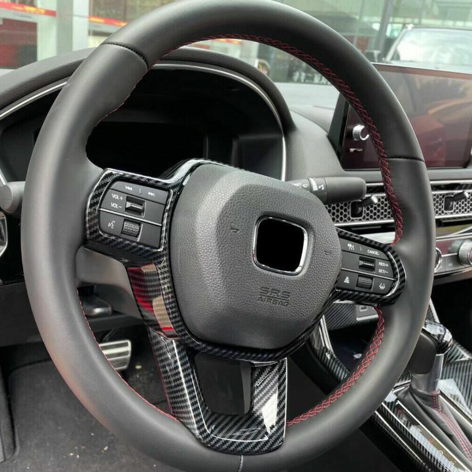 for Honda CR-V 2023-2024 Carbon Fiber Car Steering Wheel Frame Trim Decor Cover