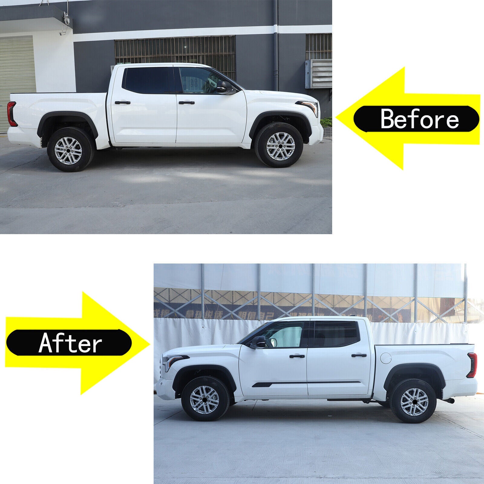 For Tundra 2023-2024 ABS Black Side Door Body Molding Trim Cover Decor b n