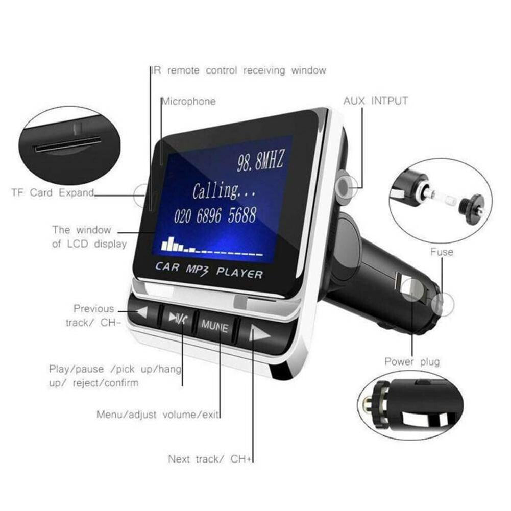Bluetooth FM Transmitter MP3 Music Player AUX Adapter Car Handsfree Calling Kit