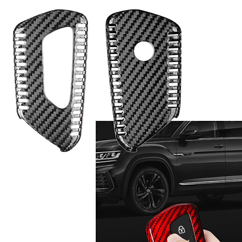 Carbon fiber silver and black car remote key protective cover shell suitable for Volkswagen for Golf MK8 2020-2021