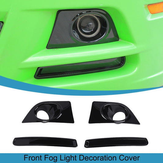 Black Front Bumper Fog Light Lamp Cover Trim Bezels for Ford for Mustang 2010-2014