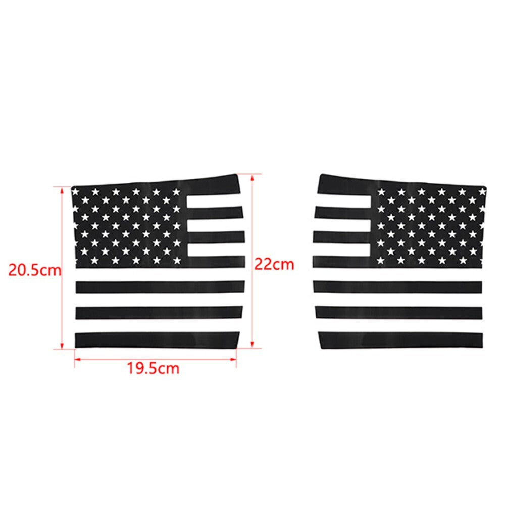 PVC Side Hood Body Armor Cowl Sticker Decal US Flag for Jeep for Wrangler JK 2007-17