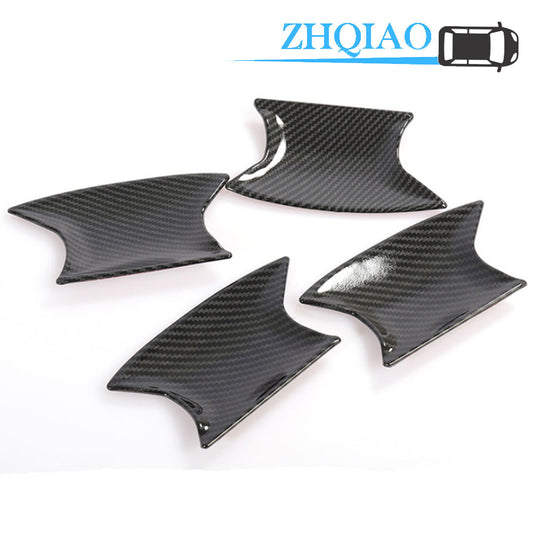 Carbon Fiber Side Door Handle Bowl Cup Cover Trim Fits for Honda Accord Sedan 08-12