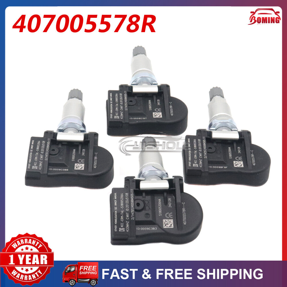 4x TPMS for Renault Clio Kangoo Megane Master Twingo 433MHz Tyre Pressure Sensor