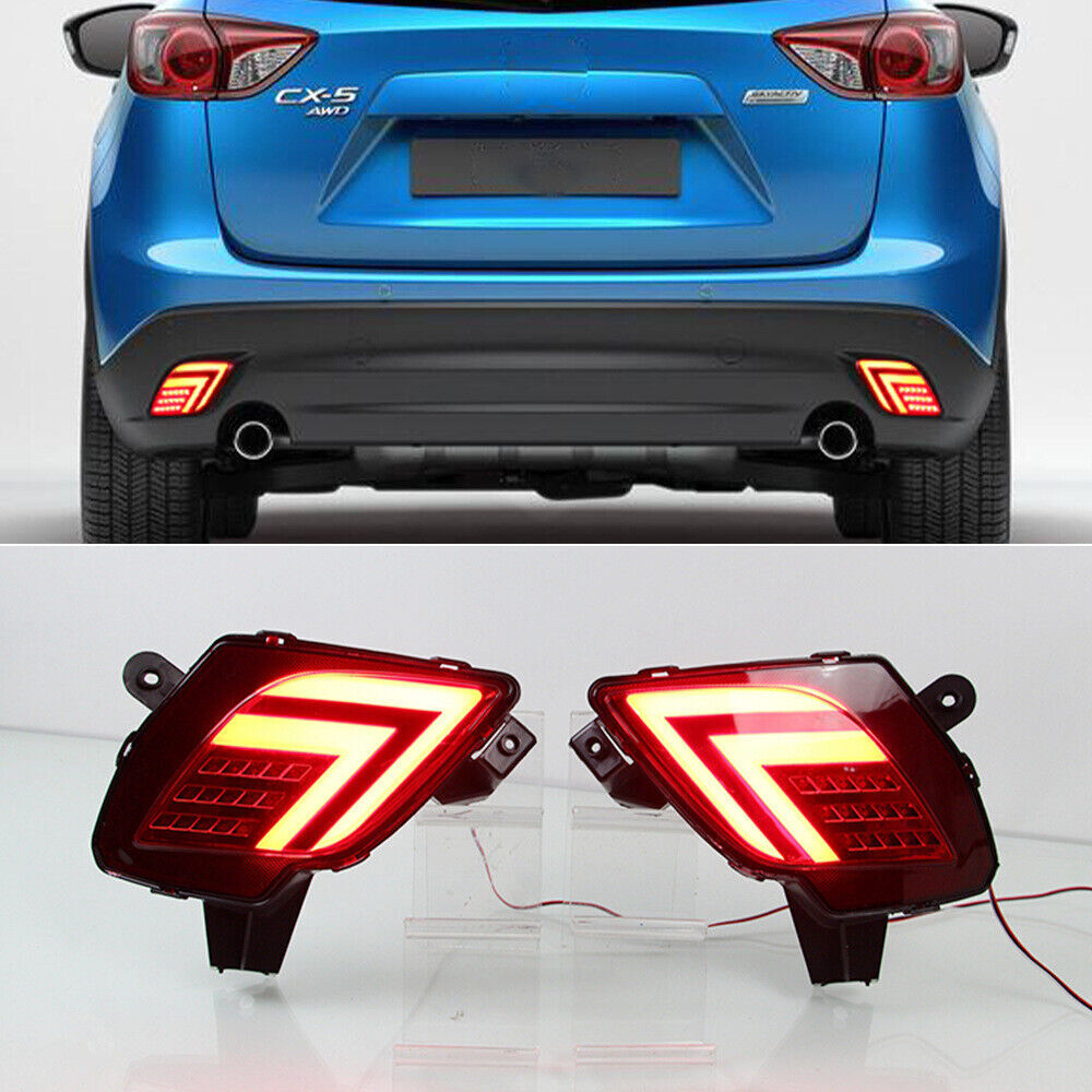 for Mazda CX-5 2013-2016 LED Rear Bumper Reflector Driving Brake Light Fog Lamp Q