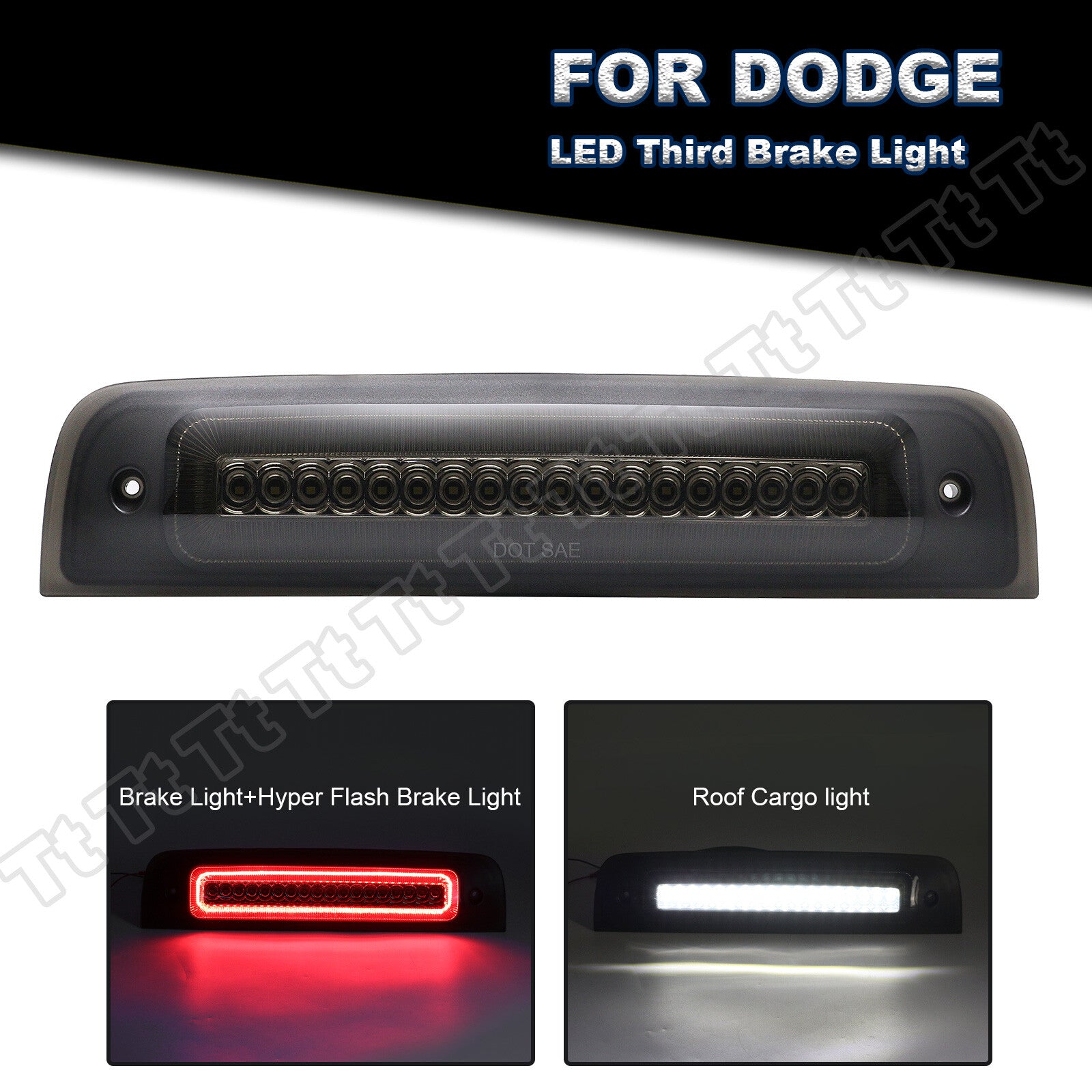 Smoke Full LED 3rd Third Brake 2009 - 2018 for Ram 1500 2500 3500 Q