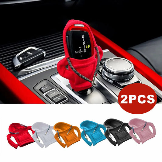 2-Piece for Mini Hoodie Gear Shift Cover Funny Gearbox Head Interior Trim for Cars - n