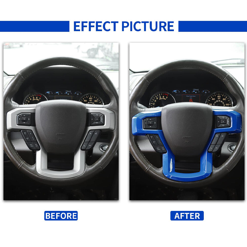 Blue Interior Steering Wheel Moulding Trim Accessories for 2015-2020 for Ford F150