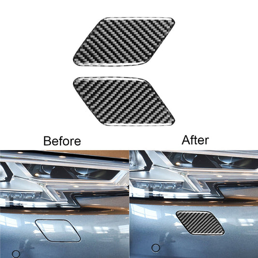 for Audi for A4 B9 2017-2019 Carbon Fiber Headlight Clean Panel Cover Trim Sticker