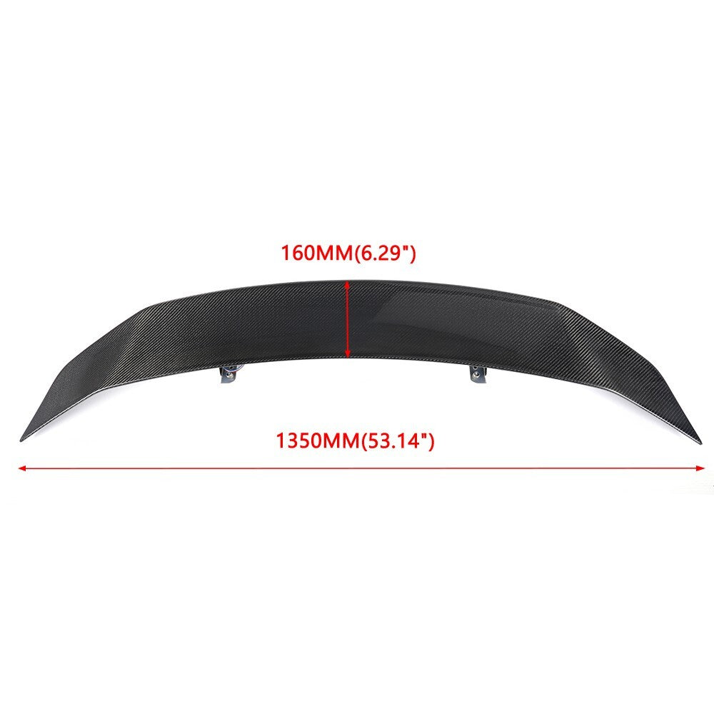 Universal 53inch Real Carbon Fiber Automatic Adjustable Rear Tail Spoiler Wing