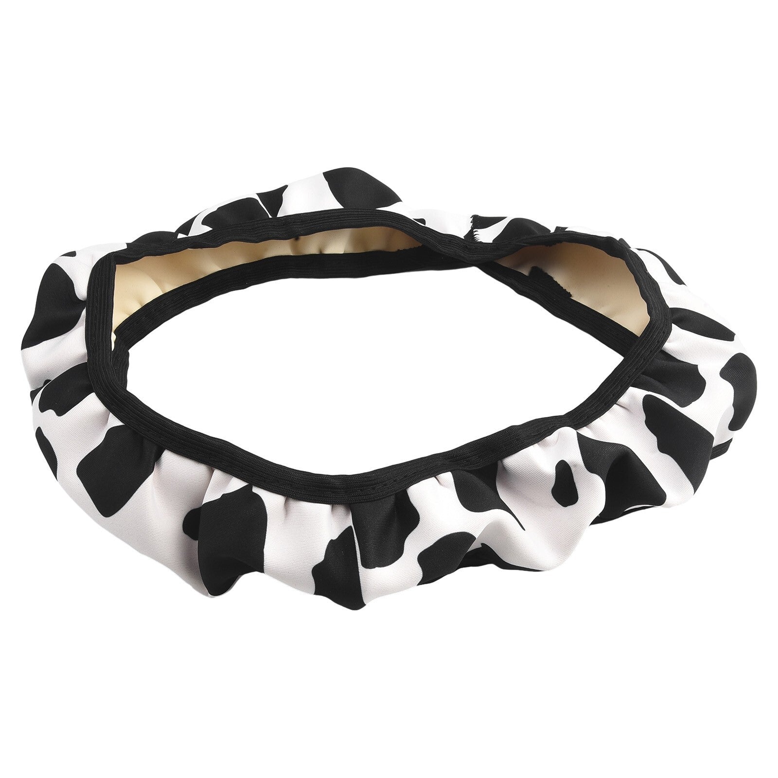 Easy Installation Cute Cow Print Steering Wheel Cover 3PCS Set Non Slip Design