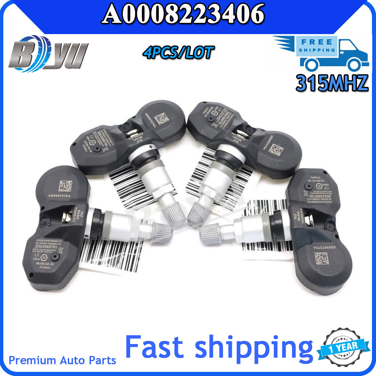 315MHz TPMS tire pressure sensor suitable for Audi , for Maybach , A000822406 (4 pieces) v