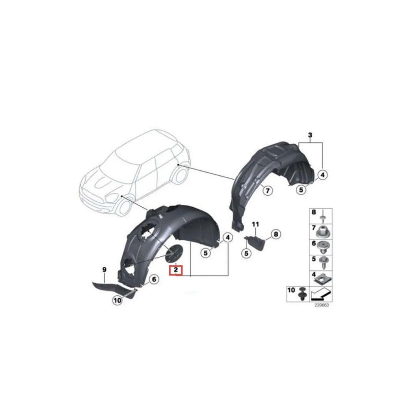 Mudguard Cover Fender Lining Bulb Cap Repair Part for BMW for Mini 51772751776