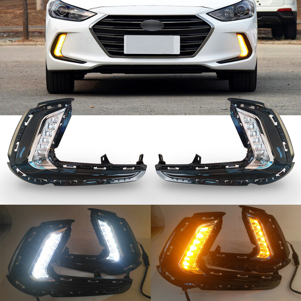 Fog Lights LED Front Bumper Lamps for Hyundai for Elantra 2017 2018 with DRL+Wiring Q