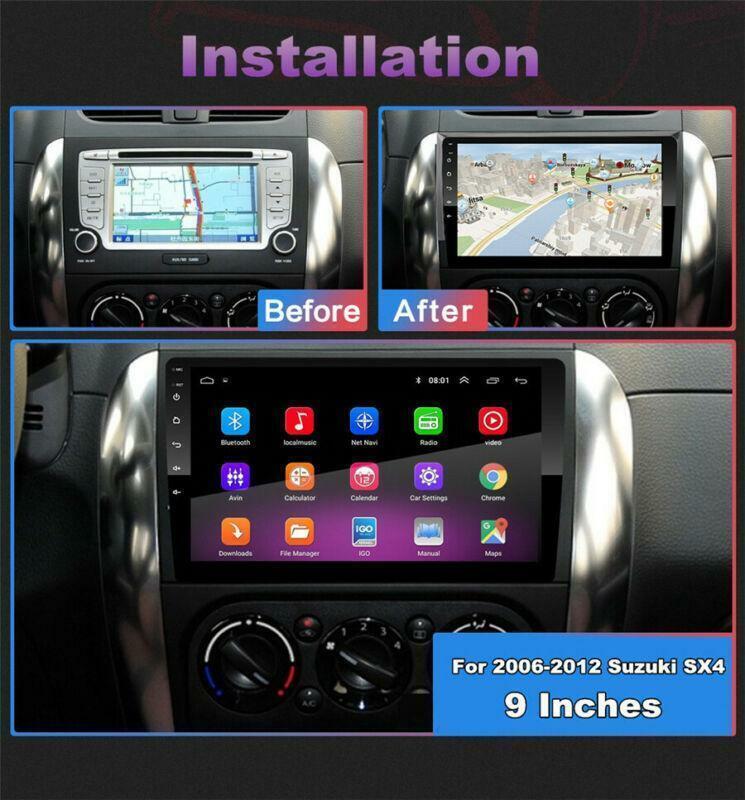 For 9 Android 9.1 Car Radio GPS MP5 Multimedia Stereo 2GB+32GB for Suzuki SX4 07-12