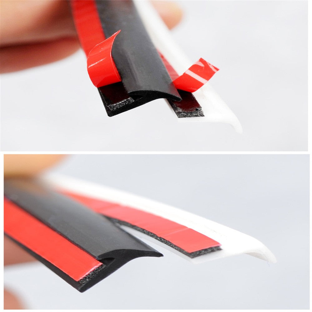 5M Car Sealing Strip Slanted T-Type Auto Seal Trim Black For Front Rear bumper