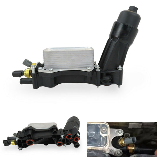 Oil filter adapter housing for Chrysler , for Dodge , and for Jeep 3.6L and 3.2L engines (model 68105583AF). n