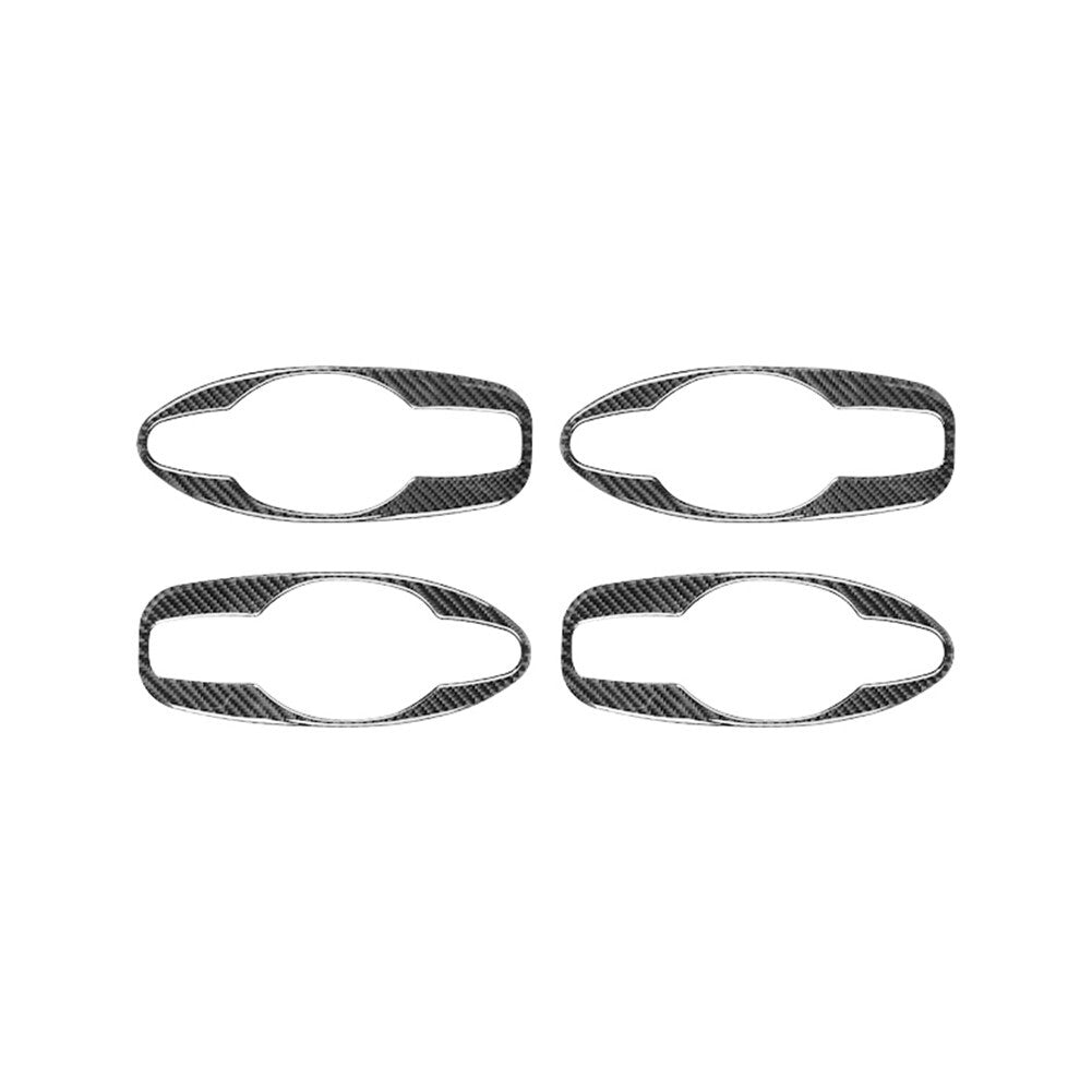4Pcs Carbon Fiber Out Door Handle Frame Cover Trim for Nissan Rogue 2014-2016