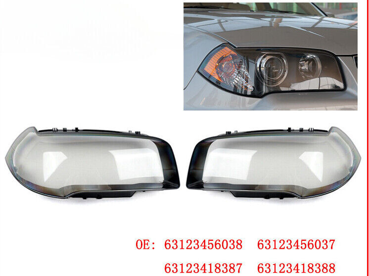 Headlight Lens Headlamp Cover Lampshade Left+Right Fit for BMW X3 E83 2004-2010 Q
