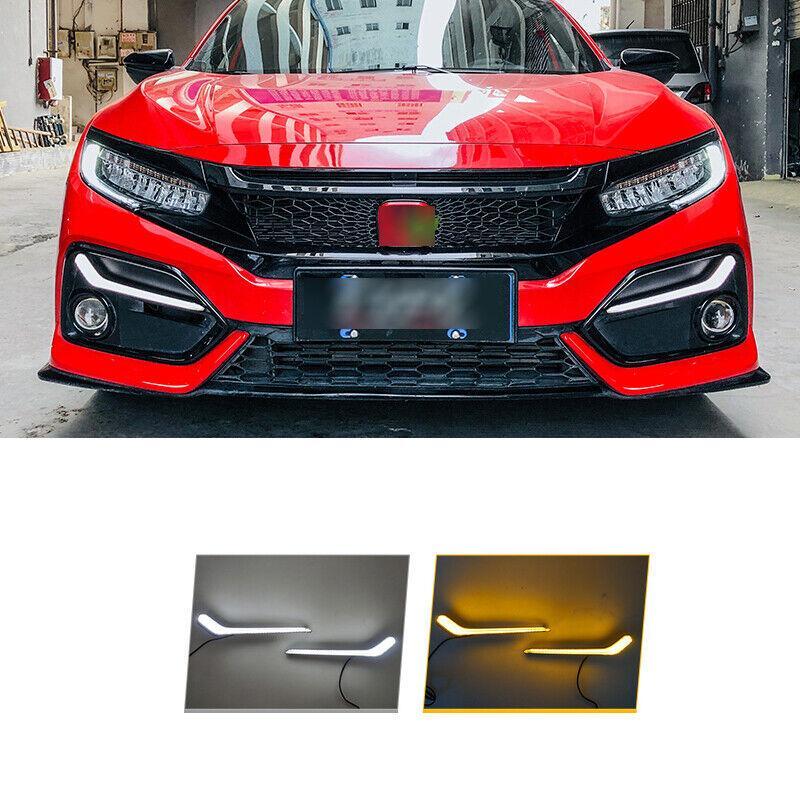 Fit for Honda for Civic Hatchback 17-21 2PCS Led Fog Light Day Running Light L Shape