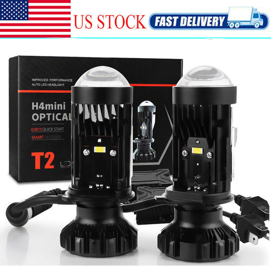 1 Pair LHD 100W H4 9003 for Mini Bi-LED Projector Lens LED Headlight Hi/Lo Retrofit