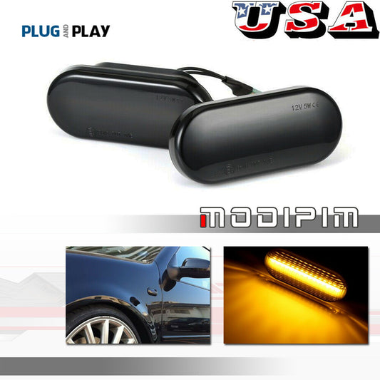 Smoked Lens Amber Full LED Bumper Side Marker Light Kit for Volkswagen MK4 for Jetta Beetle