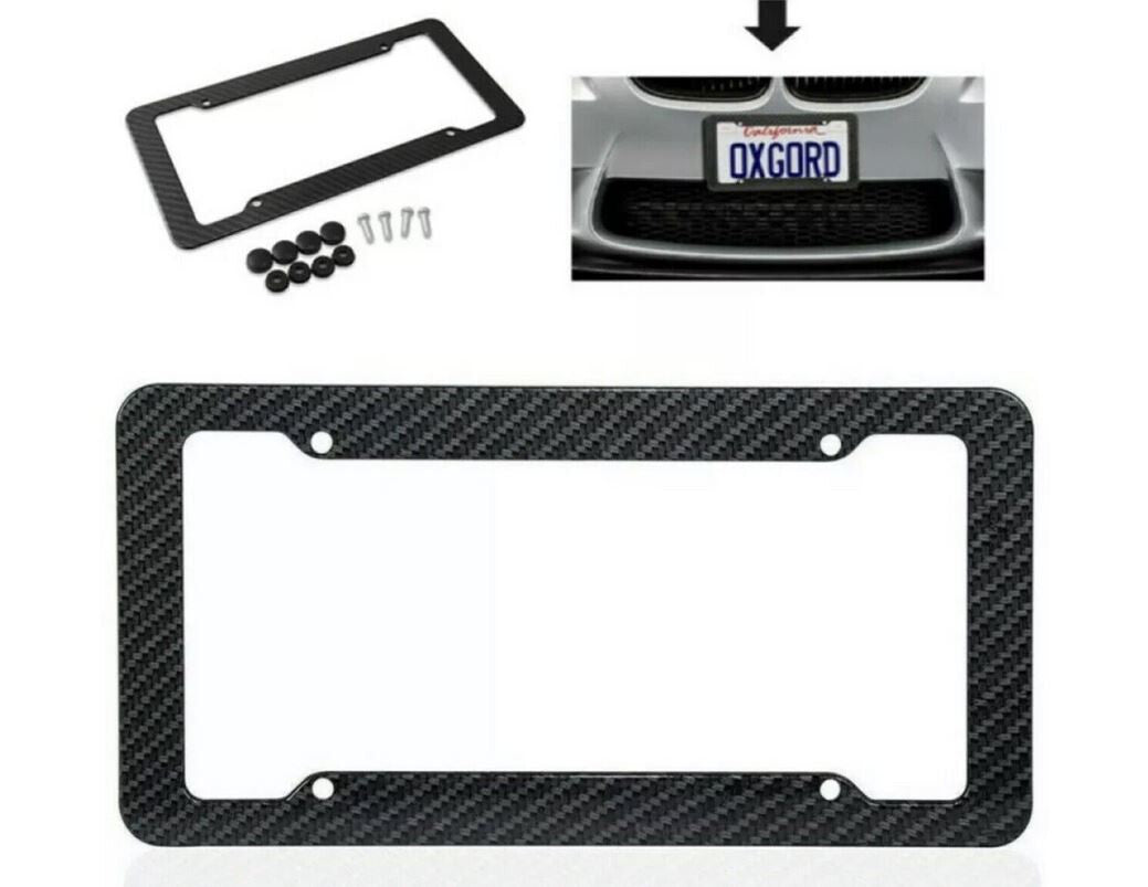 Vehicle License Plate Frame Cover Cap Rear Trunk Blank Matte Black for Ram - v