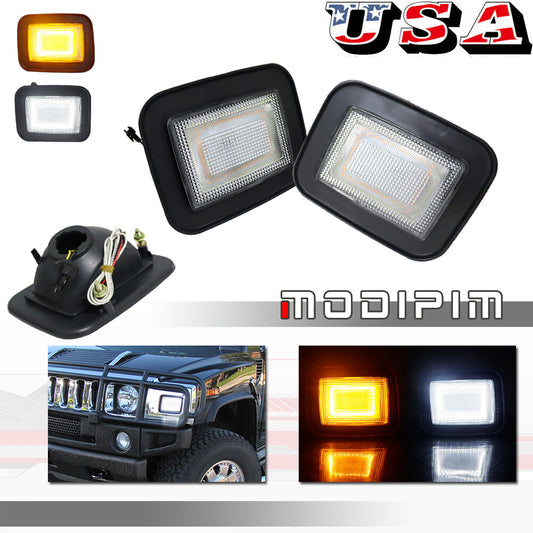 Transparent front bumper turn signal with amber LED light suitable for 03-09 for Hummer H2 15060530- v
